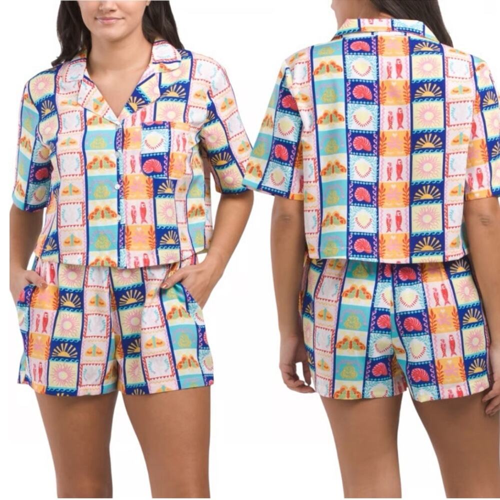 Cynthia rowley pajama set beachy tropical vacation size small